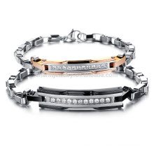 2015 new South Korean style fashion trend in Europe and America a couple of titanium steel bracelet diamond lattice GS713